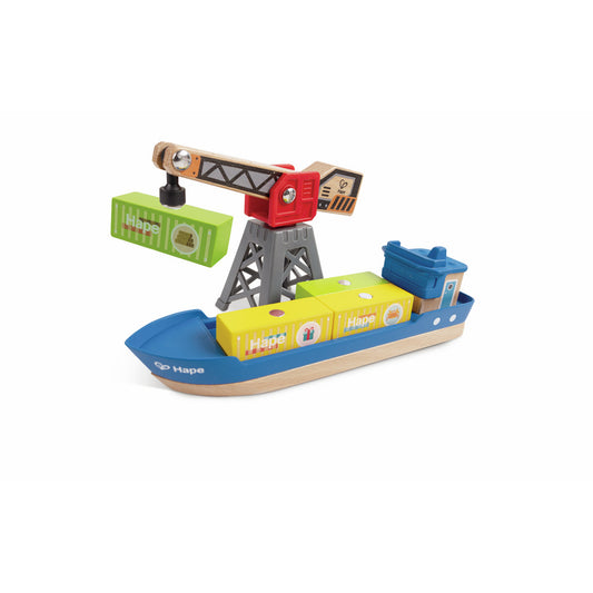 (Pre-Order) Hape Cargo Ship & Crane