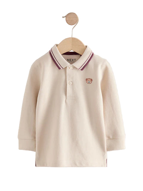 (Pre-Order) Next Striped Long Sleeve Polo Shirt