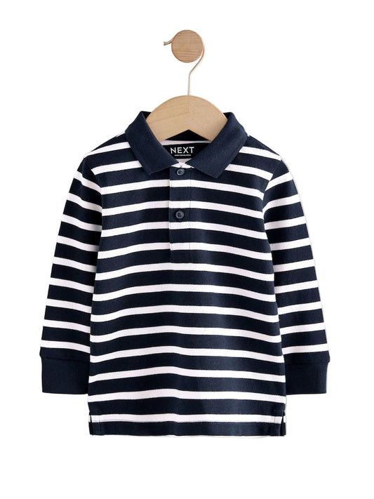 (Pre-Order) Next Striped Long Sleeve Polo Shirt