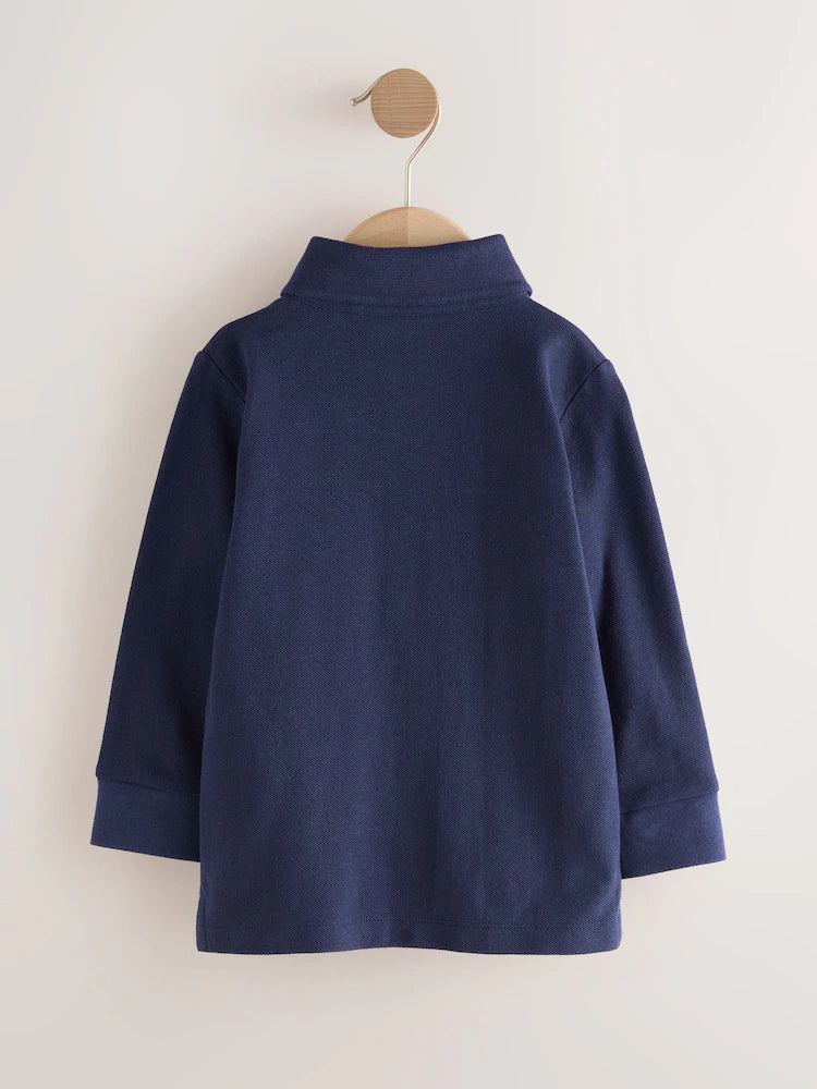 (Pre-Order) Next All-Over Embroidered Long Sleeve Polo Shirt