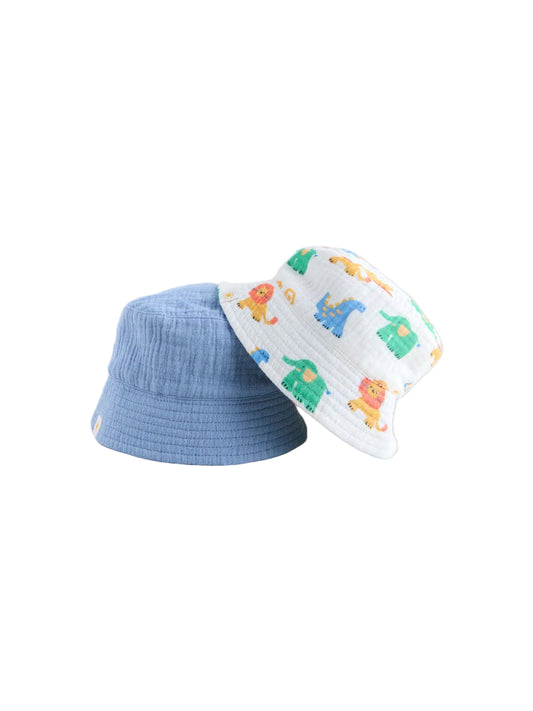 (Pre-Order) Blue Colbalt Baby Bucket Hats 2 Pack (0mths-2yrs)