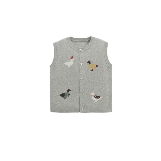 (PREORDER) White Wheat Duck Knit Vest