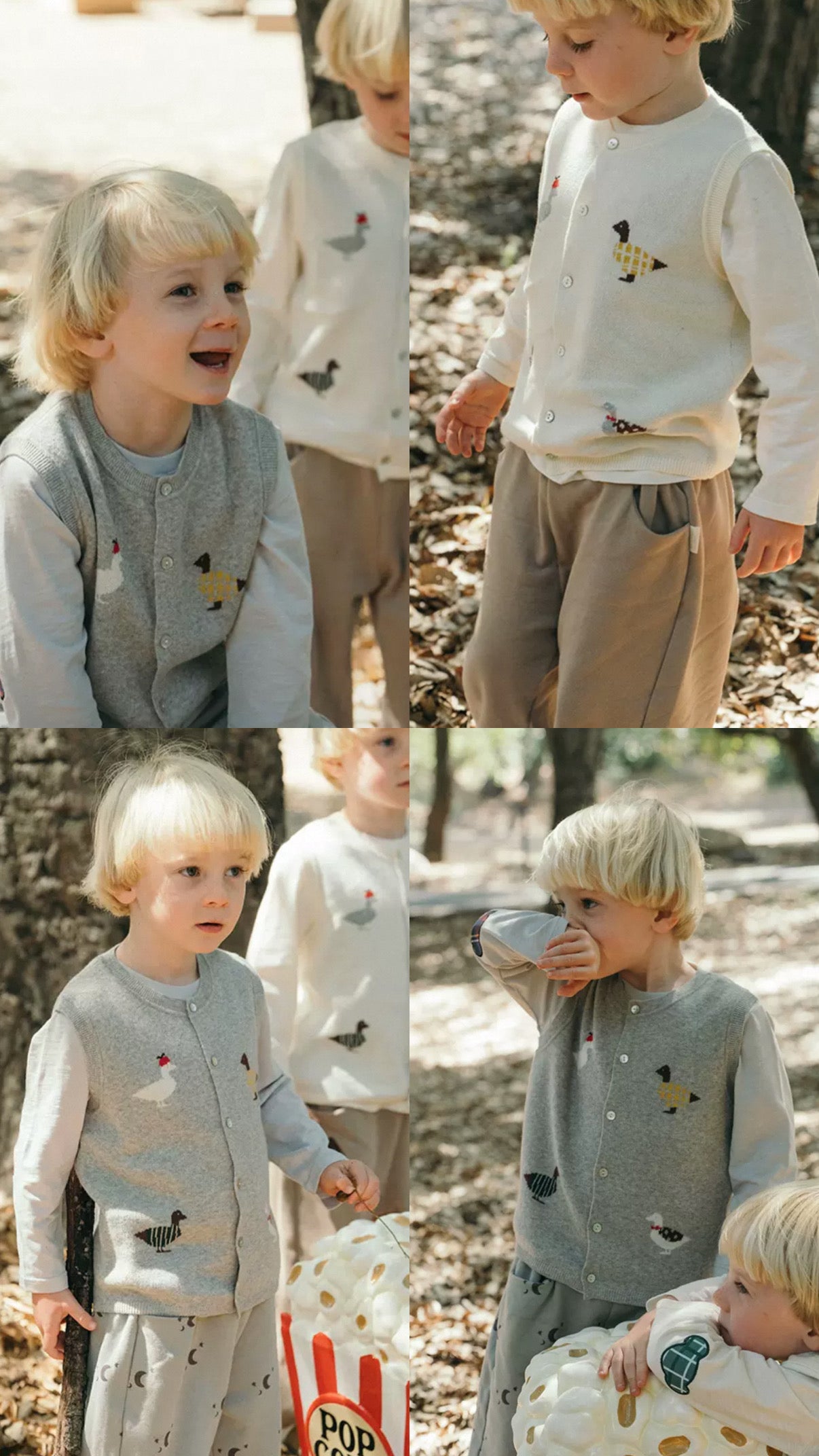(PREORDER) White Wheat Duck Knit Vest