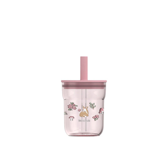 (PREORDER) Little Dutch Children's glass 250 ml With Straw Fairy Garden