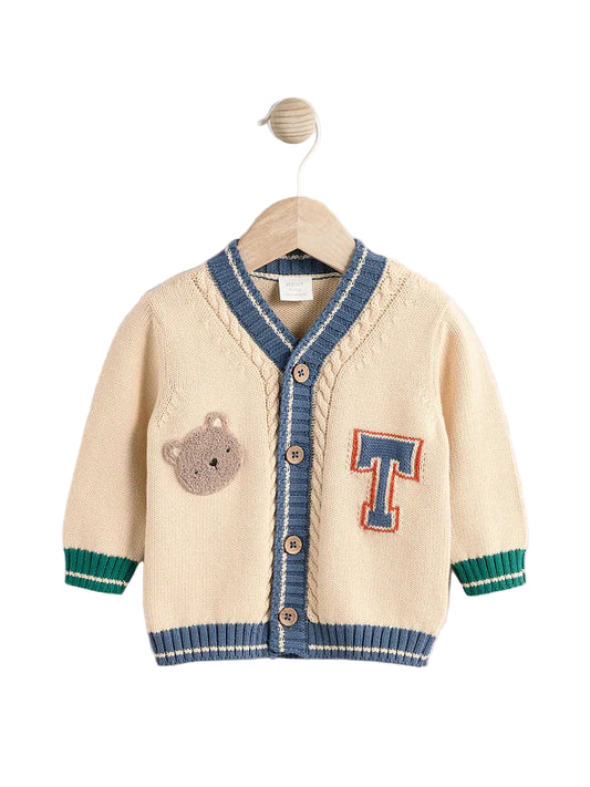 Varsity Bear 100% Cotton Cardigan