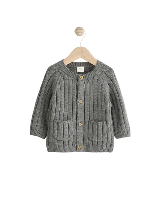 (Pre-Order) Next Grey Little Man 100% Cotton Cardigan