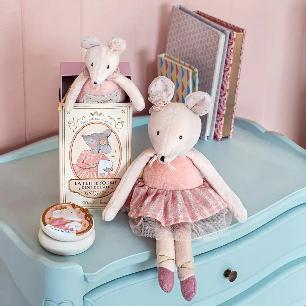 (Pre-Order) Moulin Roty Pink mouse - The Little School of Dance