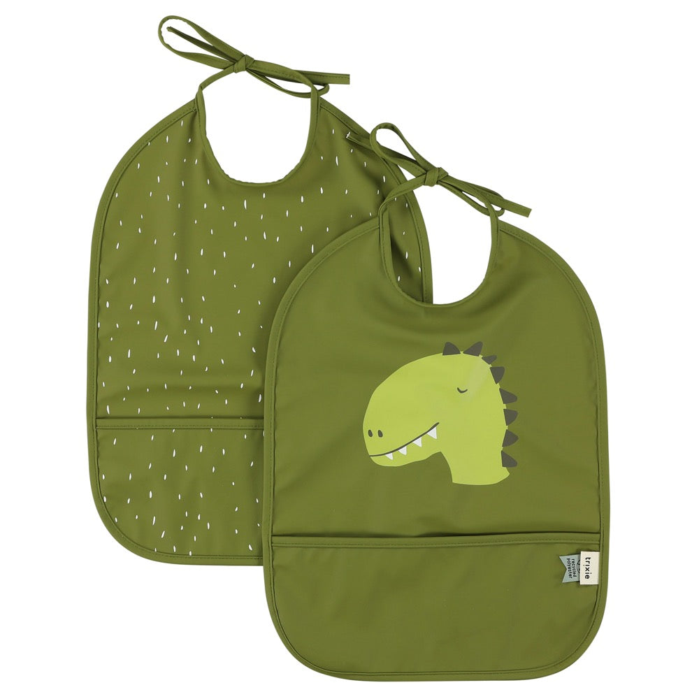 (Pre-Order) SALE Trixie Water-repellent bibs, 2-pack - Mr. Dino