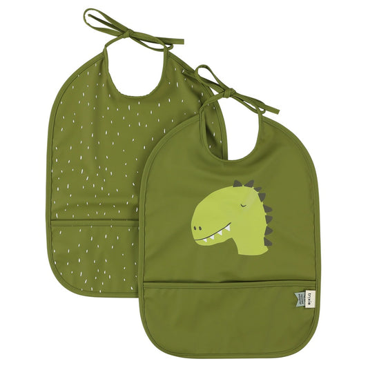 (Pre-Order) SALE Trixie Water-repellent bibs, 2-pack - Mr. Dino