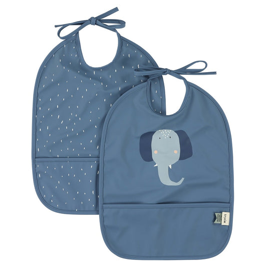 (Pre-Order)Trixie Water-repellent bibs, 2-pack - Mrs. Elephant