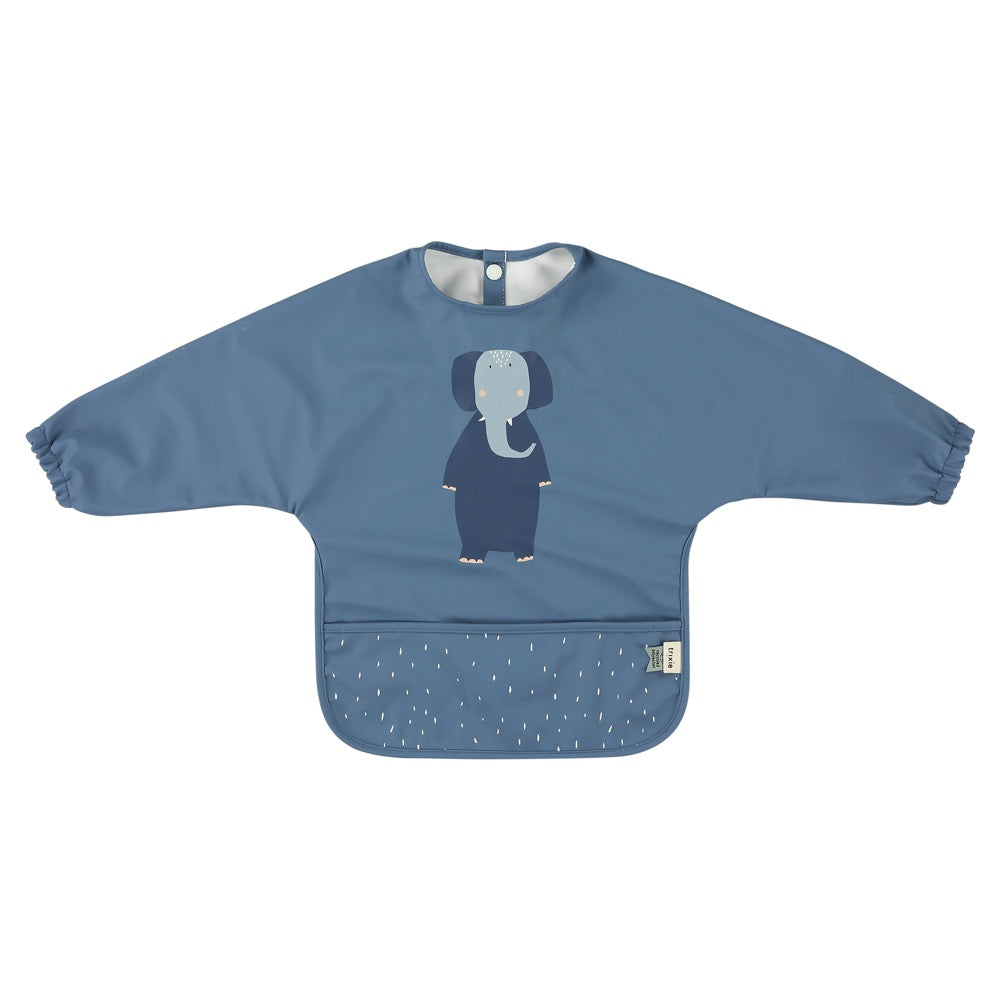 (Pre-Order)Trixie Water-repellent bib with sleeves - Mrs. Elephant
