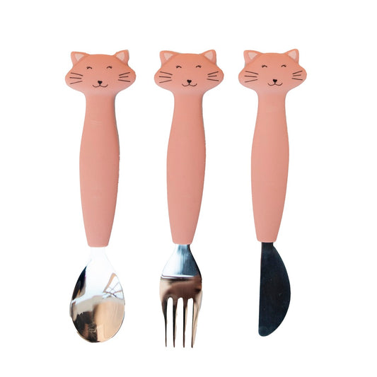 (Pre-Order) SALE Trixie Children's cutlery set made of silicone, 3-piece - Mrs. Cat