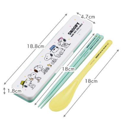 (Pre-Order) Skater Antibacterial Silent Chopsticks and Spoon  Snoopy