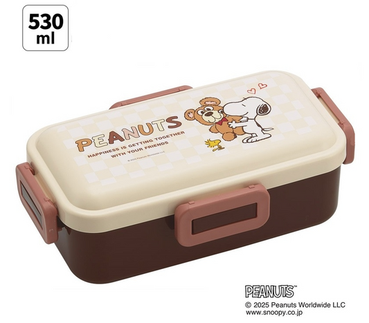 (Pre-Order) Skater Soft and fluffy lunch box1-tier/530ml, Snoopy & Bear