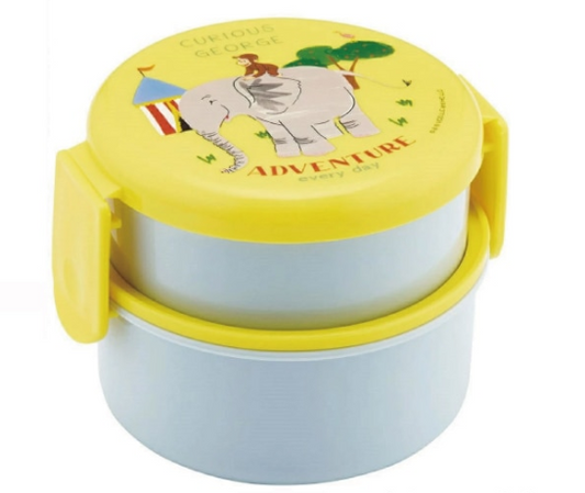 (Pre-Order) Skater  Lunch Box 2 Tiers/500ml Curious George Zoo