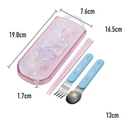 (Pre-Order) Skater Children's Antibacterial Lunch Box Trio Set  (Chopsticks, Spoon, and Fork)