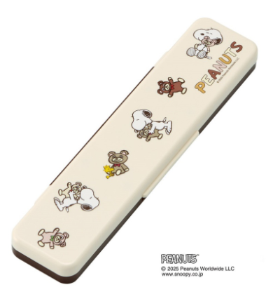 (Pre-Order) Skater Silent Chopsticks and Spoon Set, 18cm, Snoopy & Bear