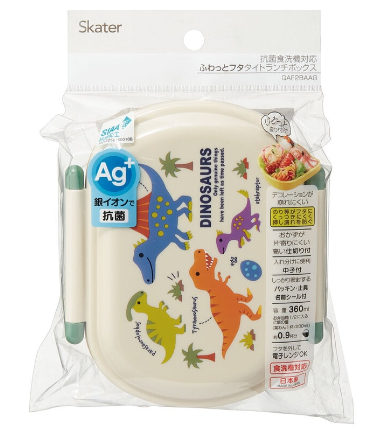 (Pre-Order) Skater Antibacterial Soft-Lid Tight Lunch Box, 1 Tier/360ml, Dinosaur