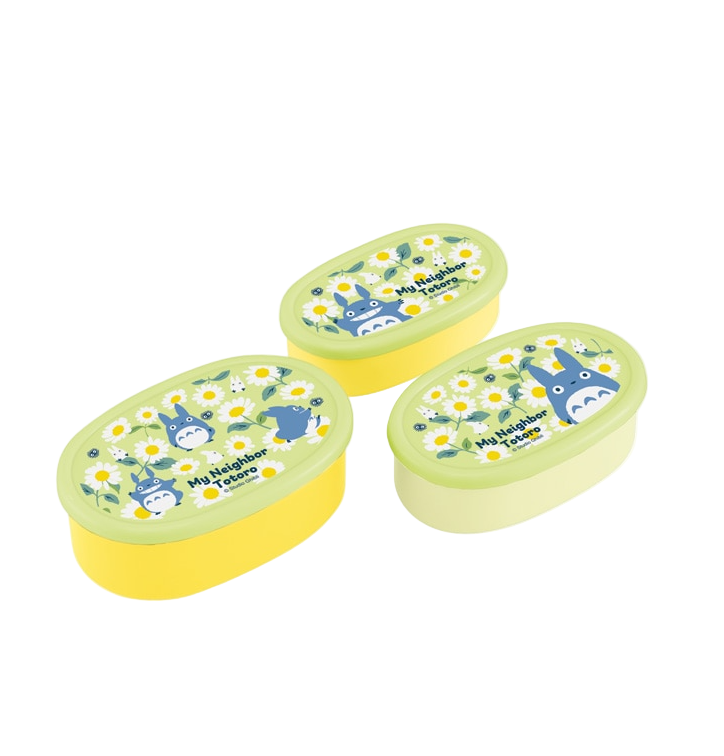 (Pre-Order) Skater Set of 3 Totoro and Daisy-themed lunch boxes with antibacterial seals