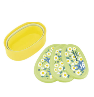 (Pre-Order) Skater Set of 3 Totoro and Daisy-themed lunch boxes with antibacterial seals