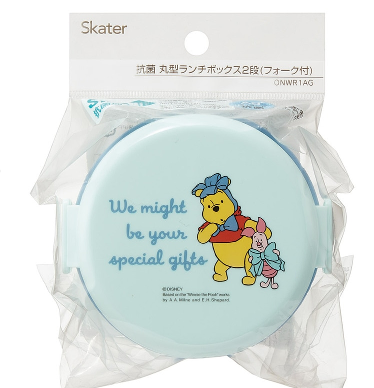 (Pre-Order) Skater Antibacterial Round Lunch Box 2 Tiers/500ml Winnie the Pooh Costume
