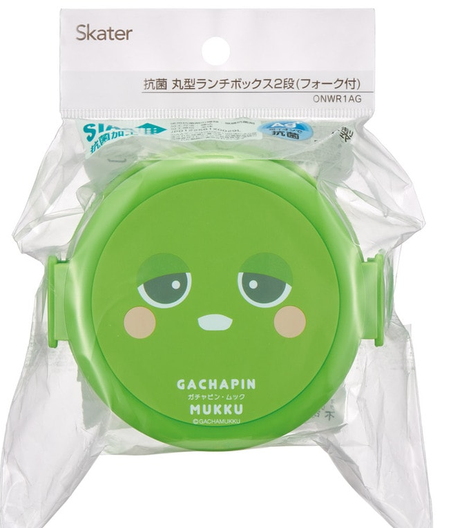 (Pre-Order) Skater Antibacterial Round Lunch Box 2 Tiers/500ml Gacha Pin