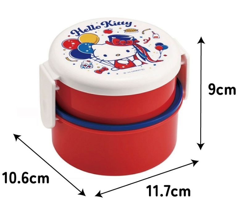 (Pre-Order) Skater Antibacterial Round Lunch Box 2 Tiers/500ml Hello Kitty Always by Your Side