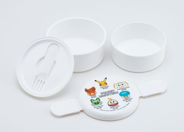 (Pre-Order) Skater Bento Box Two-Tier 500ml Range-Compatible Round Cute Character KidsPokemon Face Pikachu