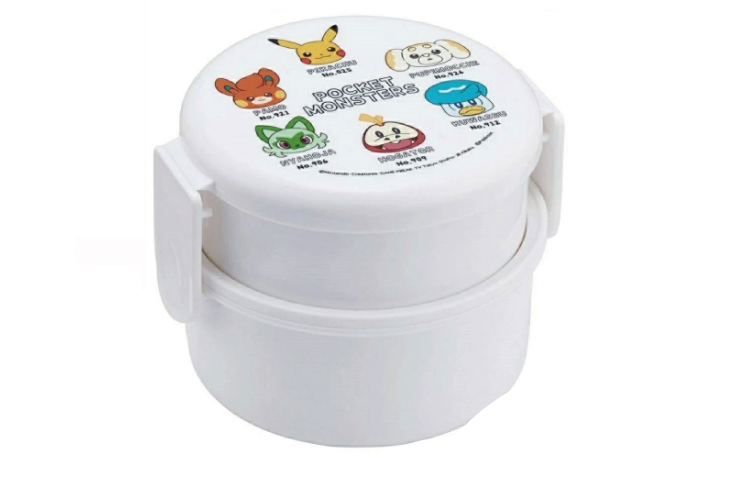 (Pre-Order) Skater Bento Box Two-Tier 500ml Range-Compatible Round Cute Character KidsPokemon Face Pikachu