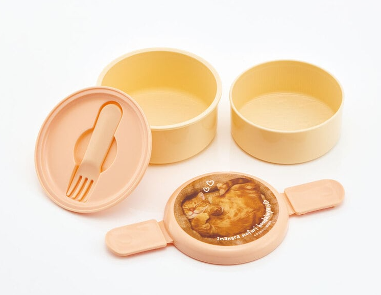 (Pre-Order) Skater  Antibacterial round lunch box 2 tiers/500ml Chataro Tokinako