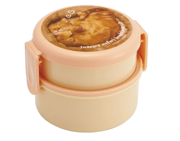 (Pre-Order) Skater  Antibacterial round lunch box 2 tiers/500ml Chataro Tokinako