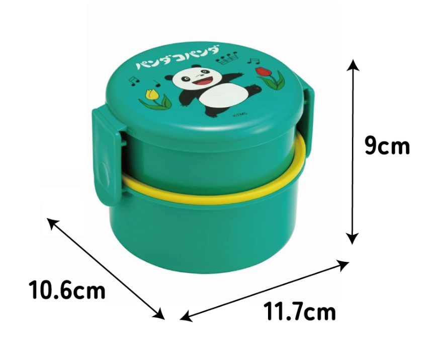 (Pre-Order) Skater Antibacterial Round Lunch Box 2 Tiers/500ml Panda