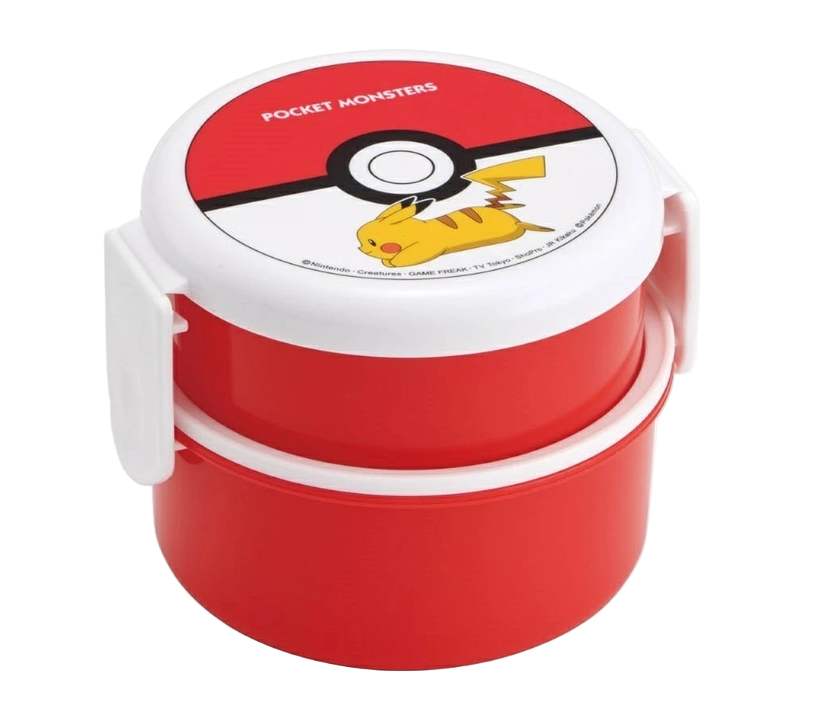 (Pre-Order) Skater Lunch box two-tier 500ml range compatible round cute character kids kid pokemon Pikachu