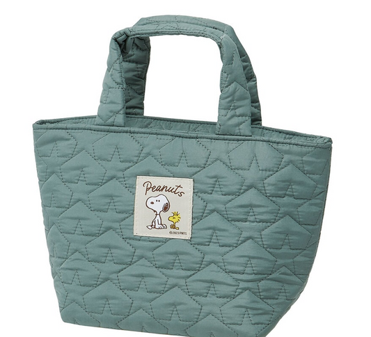 (Pre-Order) Skater Lunch Bag Quilted Fabric Heat Insulation Cold Insulation Lunch Bag Snoopy