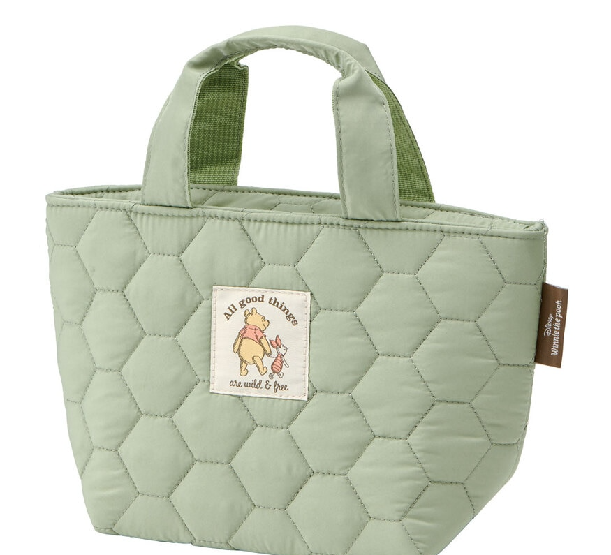 (Pre-Order) Skater Lunch Bag Quilted Fabric Warm Cold Insulation Lunch Bag  Winnie the Pooh