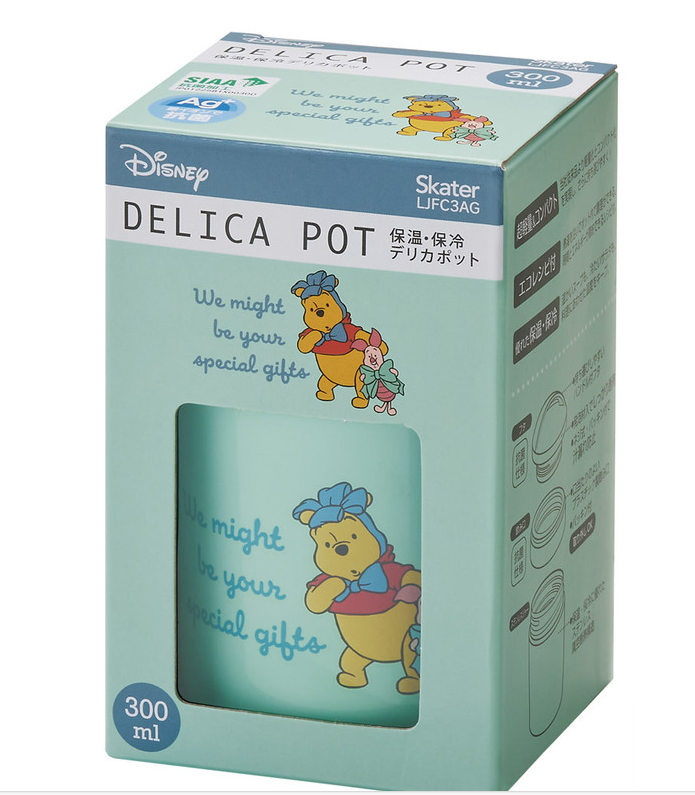 (Pre-Order) Skater Antibacterial Thermal and Cold Insulation Delica Pot Soup Jar 300ml Soup Pot Food Jar  Winnie the Pooh