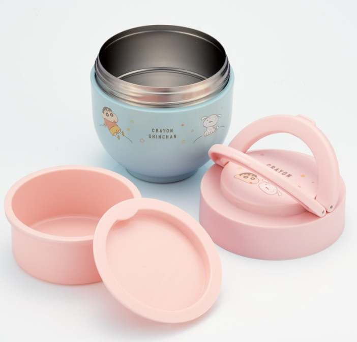 (Pre-Order) Skater with Handle Warm Cold Insulation Rice Bowl Jar 540ml Insulated Bento Box Thermal Bento CharacterCrayon Shin-chan
