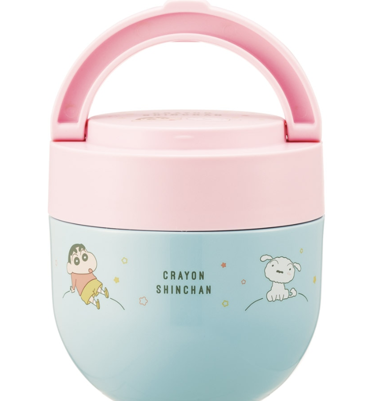 (Pre-Order) Skater with Handle Warm Cold Insulation Rice Bowl Jar 540ml Insulated Bento Box Thermal Bento CharacterCrayon Shin-chan