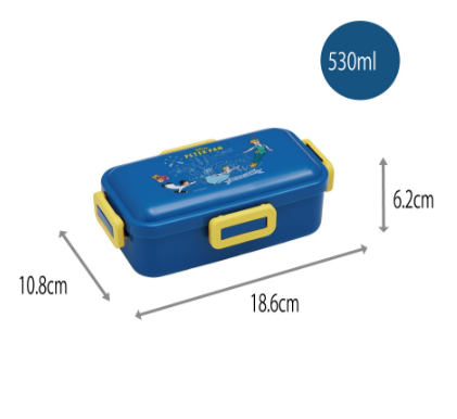 (Pre-Order) Skater ntibacterial Soft Bento Box, 1 Tier/530ml, Keeps Side Dishes Crushed, Peter Pan