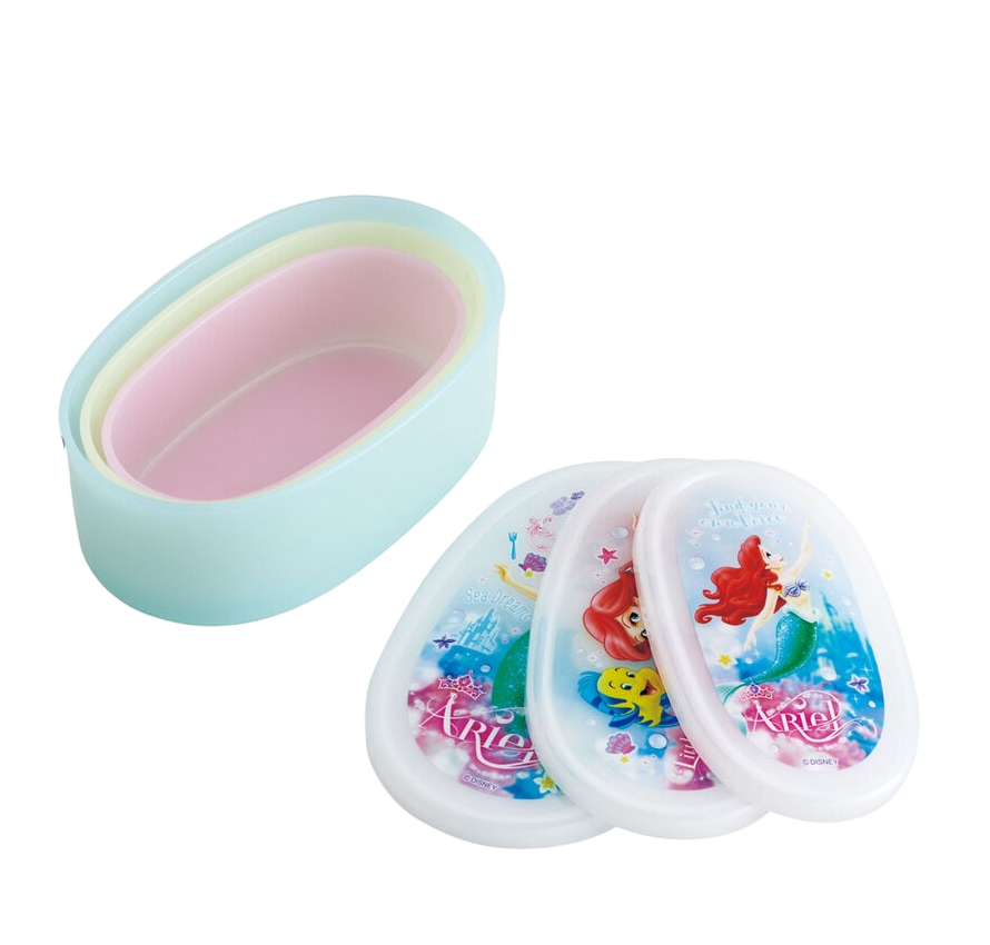 (Pre-Order) Skater Set of 3 Ariel 24 Antibacterial Lunch Boxes, Sealable Storage Containers