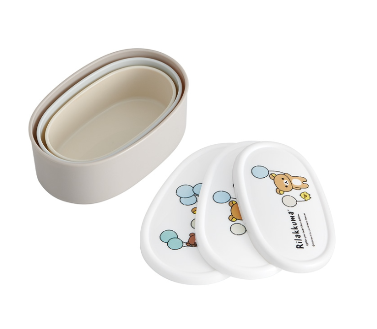 (Pre-Order) Skater Set of 3 Rilakkuma Fuwatto Balloon Lunch Boxes (A), Antibacterial