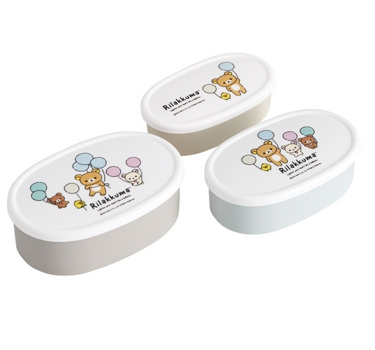 (Pre-Order) Skater Set of 3 Rilakkuma Fuwatto Balloon Lunch Boxes (A), Antibacterial