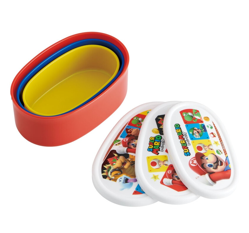 (Pre-Order) Skater Set of 3 Super Mario Bros. 23 Lunch Boxes, Antibacterial