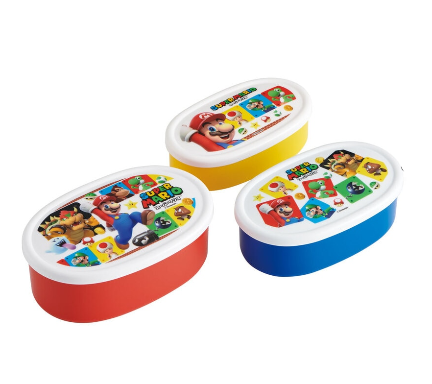 (Pre-Order) Skater Set of 3 Super Mario Bros. 23 Lunch Boxes, Antibacterial