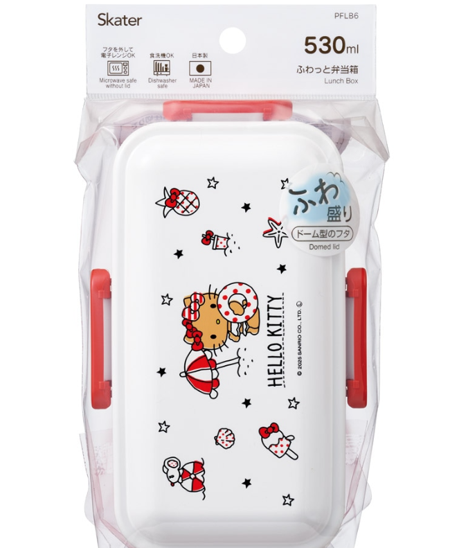(Pre-Order) Skater Side dishes are not easy to crush Fluffy Bento Box 1 tier/530ml Hello Kitty