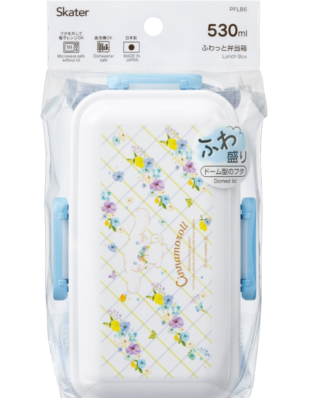 (Pre-Order) Skater Side dishes are not easy to crush Fluffy Bento Box 1 tier/530ml Cinnamoroll Pastel Watercolor Floral Pattern