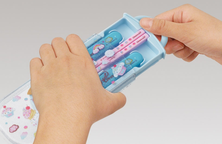 (Pre-Order) Skater Children's Lunch Box Trio Set Easy to Open Sliding Type Cinnamoroll