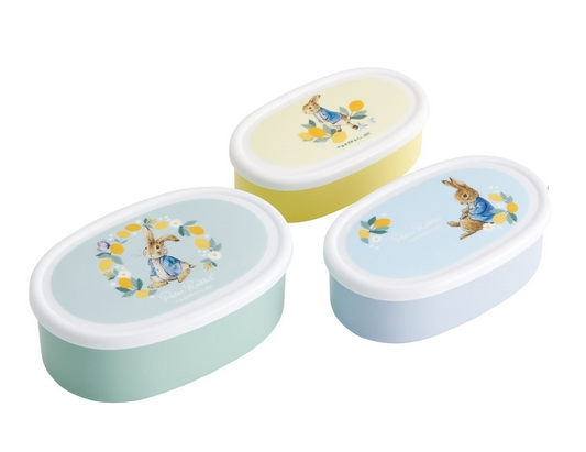 (Pre-Order) Skater Bento box seal container antibacterial storage container set of 3 pieces Peter Rabbit