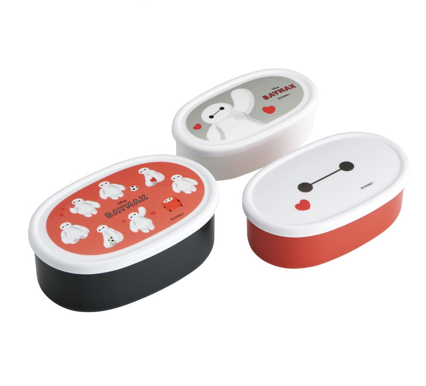 (Pre-Order) Skater Set of 3 Baymax Lunch Boxes, Sealed Containers, Antibacterial Storage