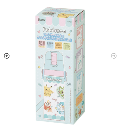 (Pre-Order) Skater Ultra-lightweight, direct-drink stainless steel bottle, 470ml, Pokémon Popping